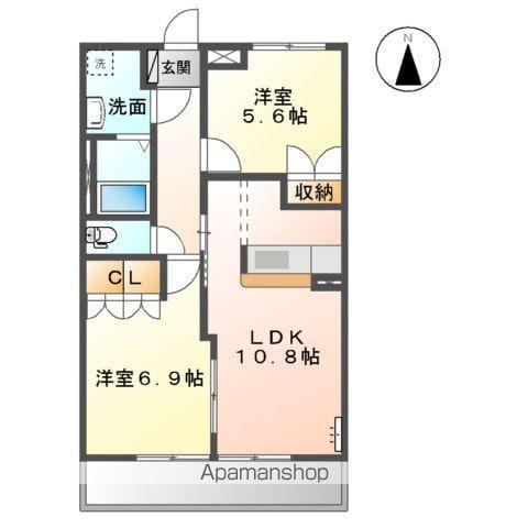 ジュエル(2LDK/2階)の間取り写真