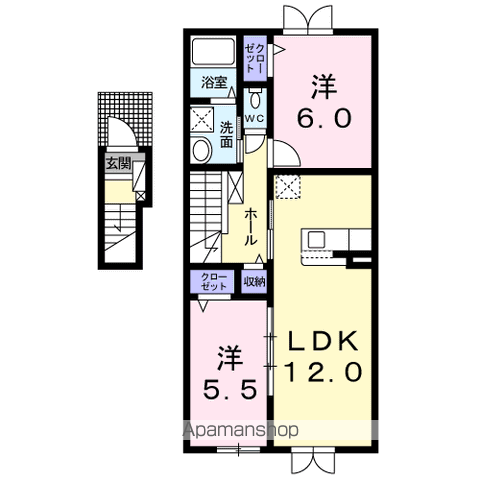 ザ グランデ城東館(2LDK/2階)の間取り写真