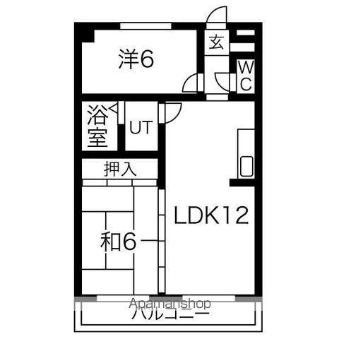 アビタマルフクⅢ(2LDK/1階)の間取り写真