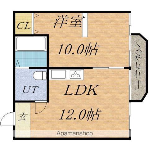 クレストコート北大前(1DK/3階)の間取り写真