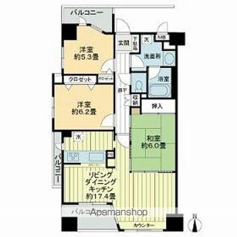 栄シティハウス(3LDK/7階)の間取り写真