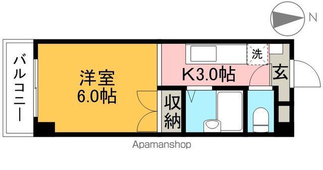 紅葉ハイツ(1K/4階)の間取り写真