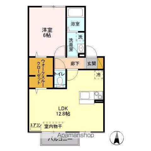 エクレールA・B・C・D D棟(1LDK/2階)の間取り写真