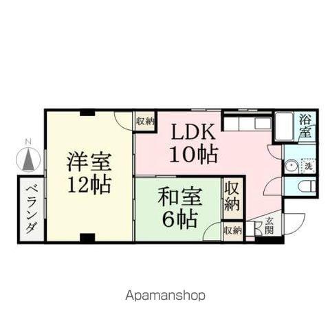 キャッスル弥生(2LDK/5階)の間取り写真