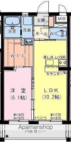 サンテラス・TUTOMI(1LDK/2階)の間取り写真