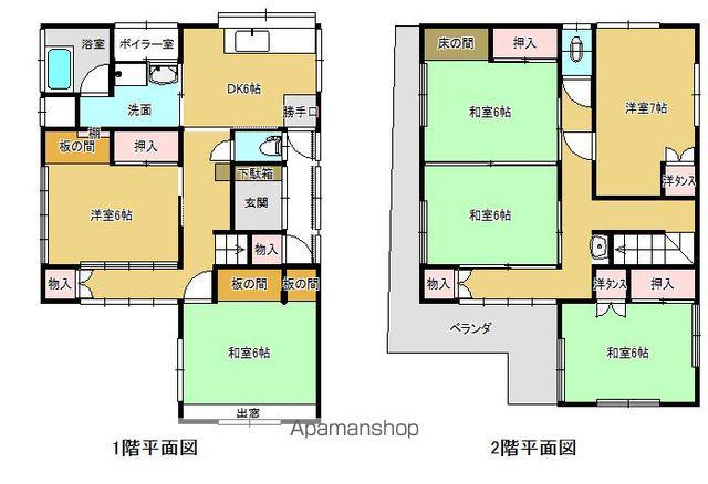 東北本線 二本松駅 徒歩16分 2階建 築38年(6DK)の間取り写真