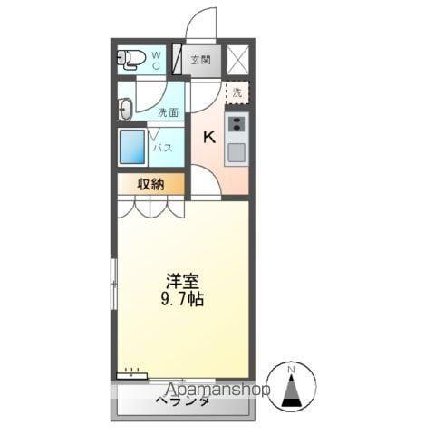 セレーノ(1K/1階)の間取り写真