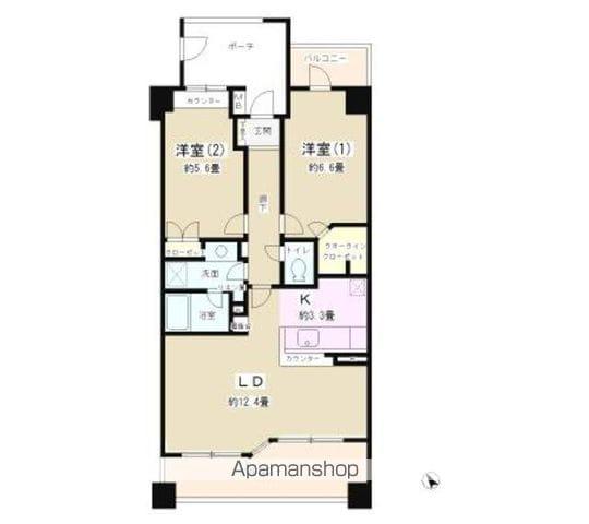 グライユール横浜(2LDK/1階)の間取り写真