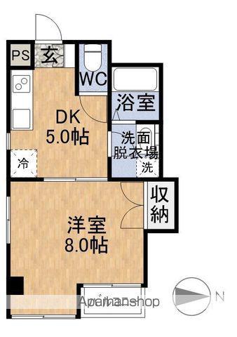 クレセント社(1DK/2階)の間取り写真