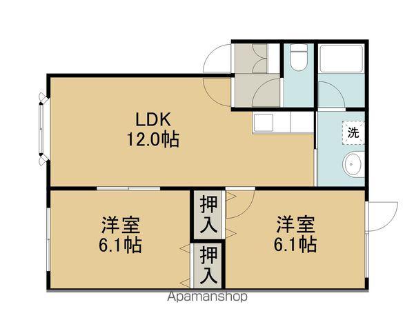 ブロードソレム(2LDK/1階)の間取り写真