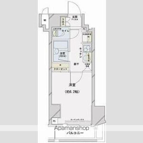 コンシェリア文京根津(1K/4階)の間取り写真