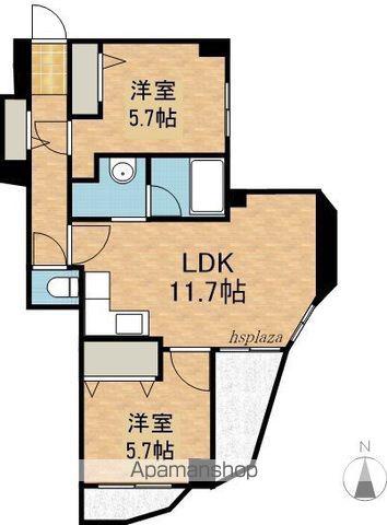 ファンタジーアヴェニュー広和NO.17(2LDK/6階)の間取り写真