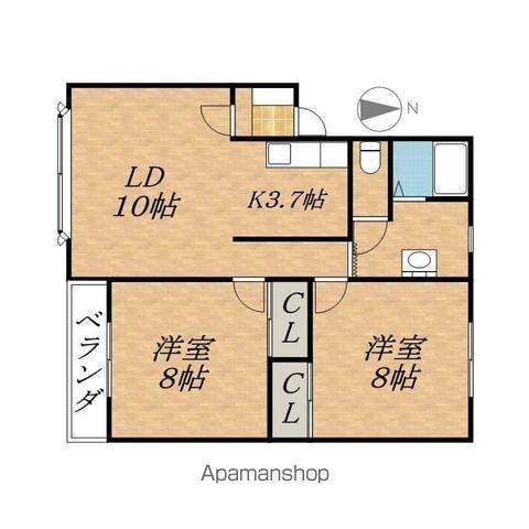 ラッキー・ストーリッジⅢ(2LDK/2階)の間取り写真