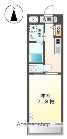 ルマー栗林(1K/1階)の間取り写真