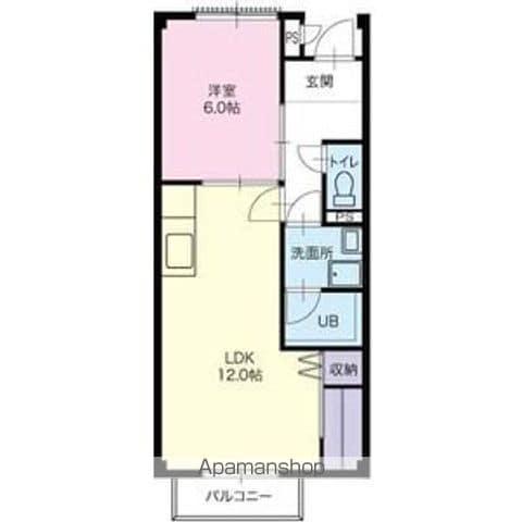 メゾンなかみちⅡ(1LDK/1階)の間取り写真