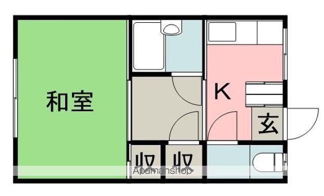 皆実町アパート(2K/1階)の間取り写真