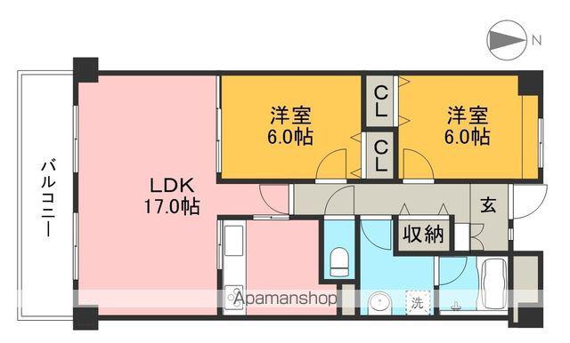 RAFFINE(2LDK/3階)の間取り写真