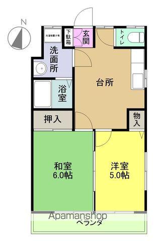 ラフォーレ北宿(2DK/2階)の間取り写真