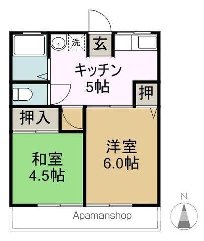 シティハイムナガタⅠ(2DK/1階)の間取り写真