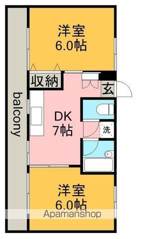 レジデンス日広(2DK/3階)の間取り写真