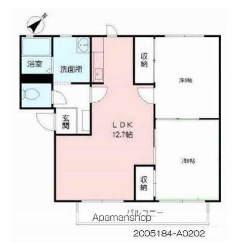 サンビレッジ二番館(2LDK/2階)の間取り写真