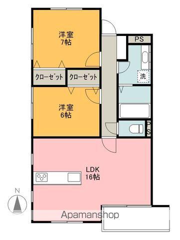 HEROデザイナーズマンション(2LDK/1階)の間取り写真