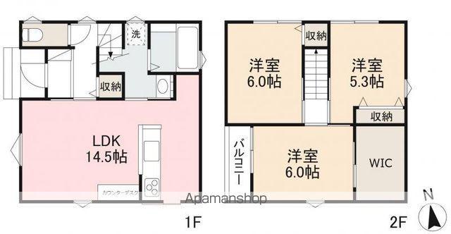 高徳線 昭和町駅(香川) 徒歩7分 2階建 築10年(3LDK)の間取り写真