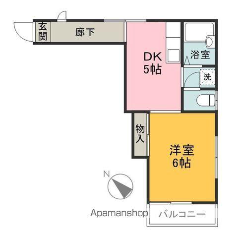 グランメゾン(1DK/2階)の間取り写真