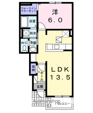 ブランドールGS(1LDK/1階)の間取り写真