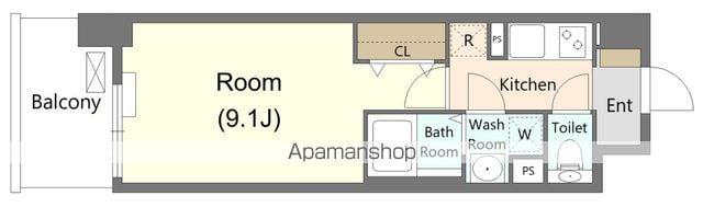 AXIA草津DC(1K/2階)の間取り写真