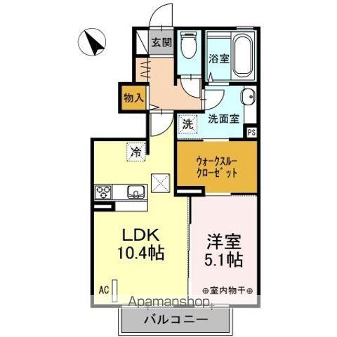 パストラルB(1LDK/1階)の間取り写真