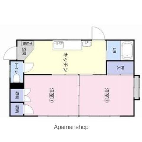 篠ノ井線 広丘駅 徒歩18分 1階建 築53年(2DK)の間取り写真