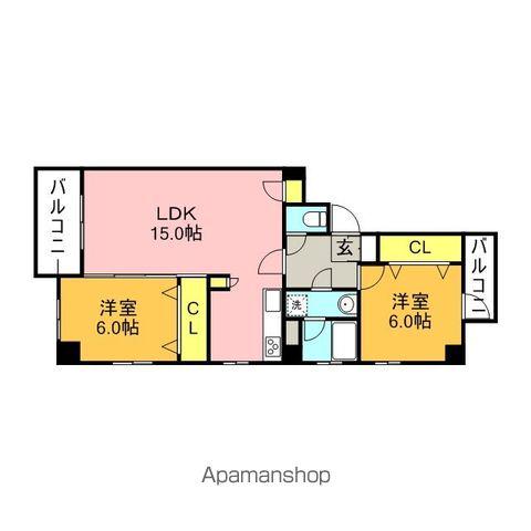 パレスITOI(2LDK/5階)の間取り写真