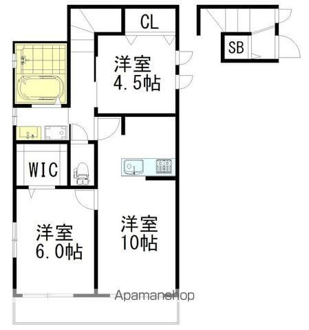 ヴィオリラII(2LDK/2階)の間取り写真