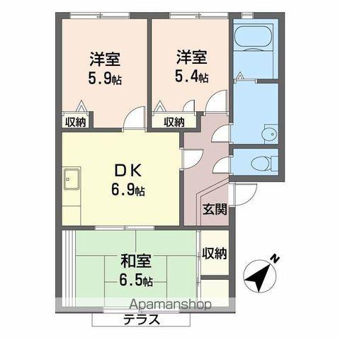 グリーンヒル半田(3DK/1階)の間取り写真