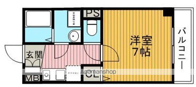 ドミール蛍池(1K/3階)の間取り写真