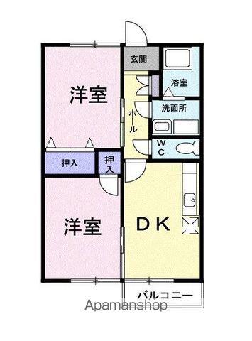 センチュリ-21C(2DK/2階)の間取り写真