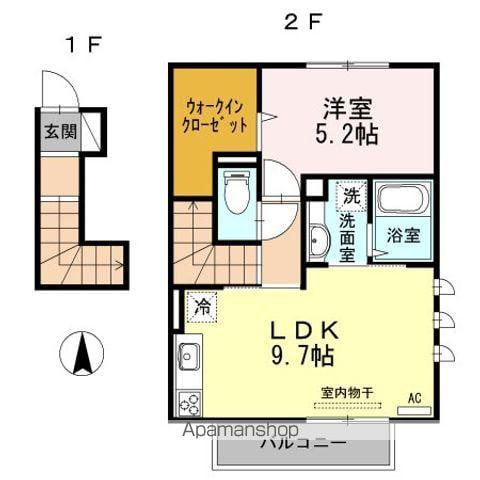 ヴァン・テ・アン(1LDK/2階)の間取り写真