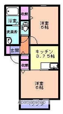 グレース ドマーニ A棟(2K/1階)の間取り写真