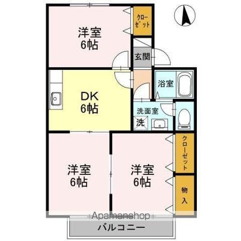 アーバンスクエアA(3DK/2階)の間取り写真