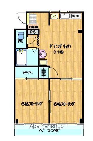 ライフステージチェリーA(2DK/1階)の間取り写真