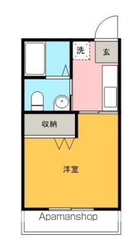 スリーツリーマンション(1K/1階)の間取り写真