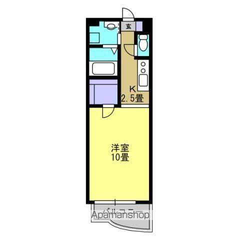 EMINENTE神明(1K/3階)の間取り写真