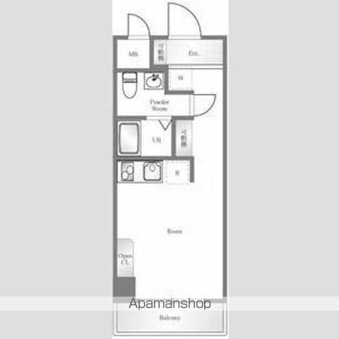 キャッスルマンション笹塚(ワンルーム/4階)の間取り写真