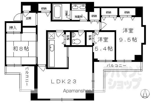 ハイランドコート錦(3LDK/4階)の間取り写真