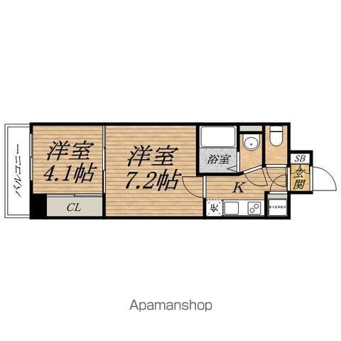 セレニテ H0NMACHI ECOAT(2K/4階)の間取り写真