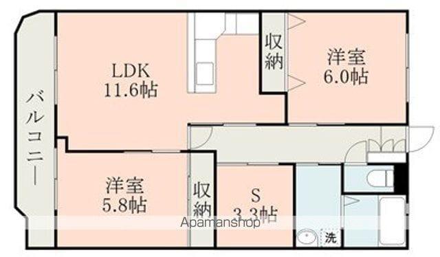 メゾンド中村(2SLDK/3階)の間取り写真