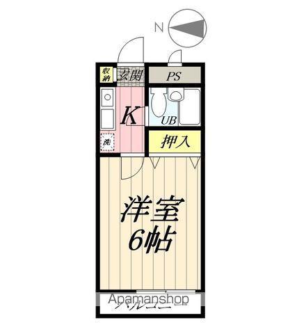 パークサイド早稲田3(1K/2階)の間取り写真