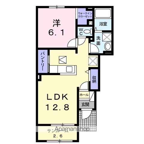 カンポン パラダイス(1LDK/1階)の間取り写真
