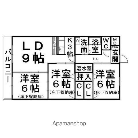 フェイマスKITAMI3番館(3LDK/2階)の間取り写真